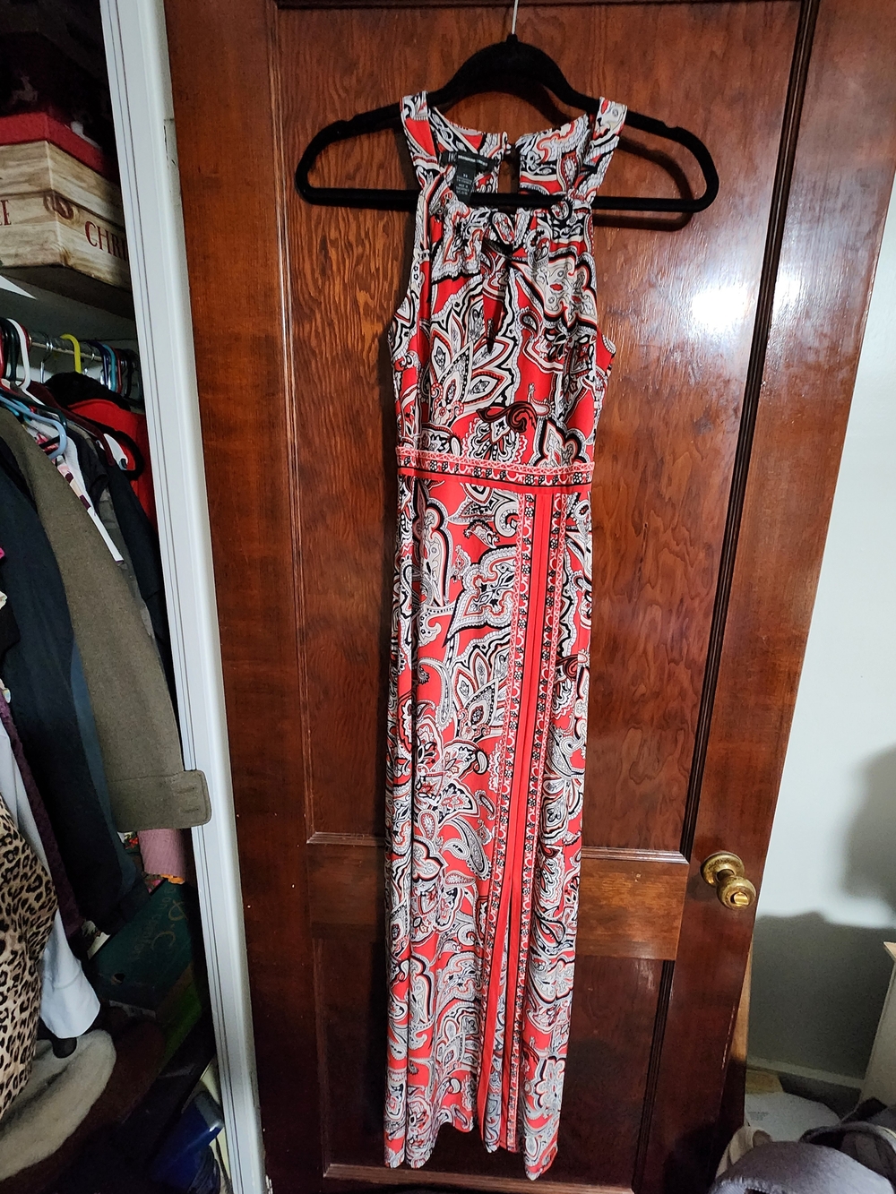 INC International Concepts Paisley Halter Maxi Dress XS NWOT